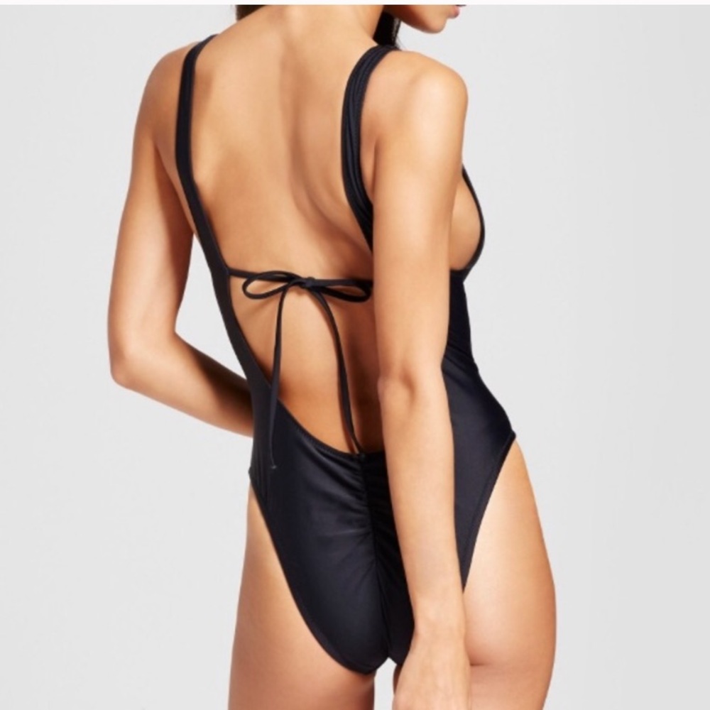 NWT Mossimo Ruched Butt Black One Piece